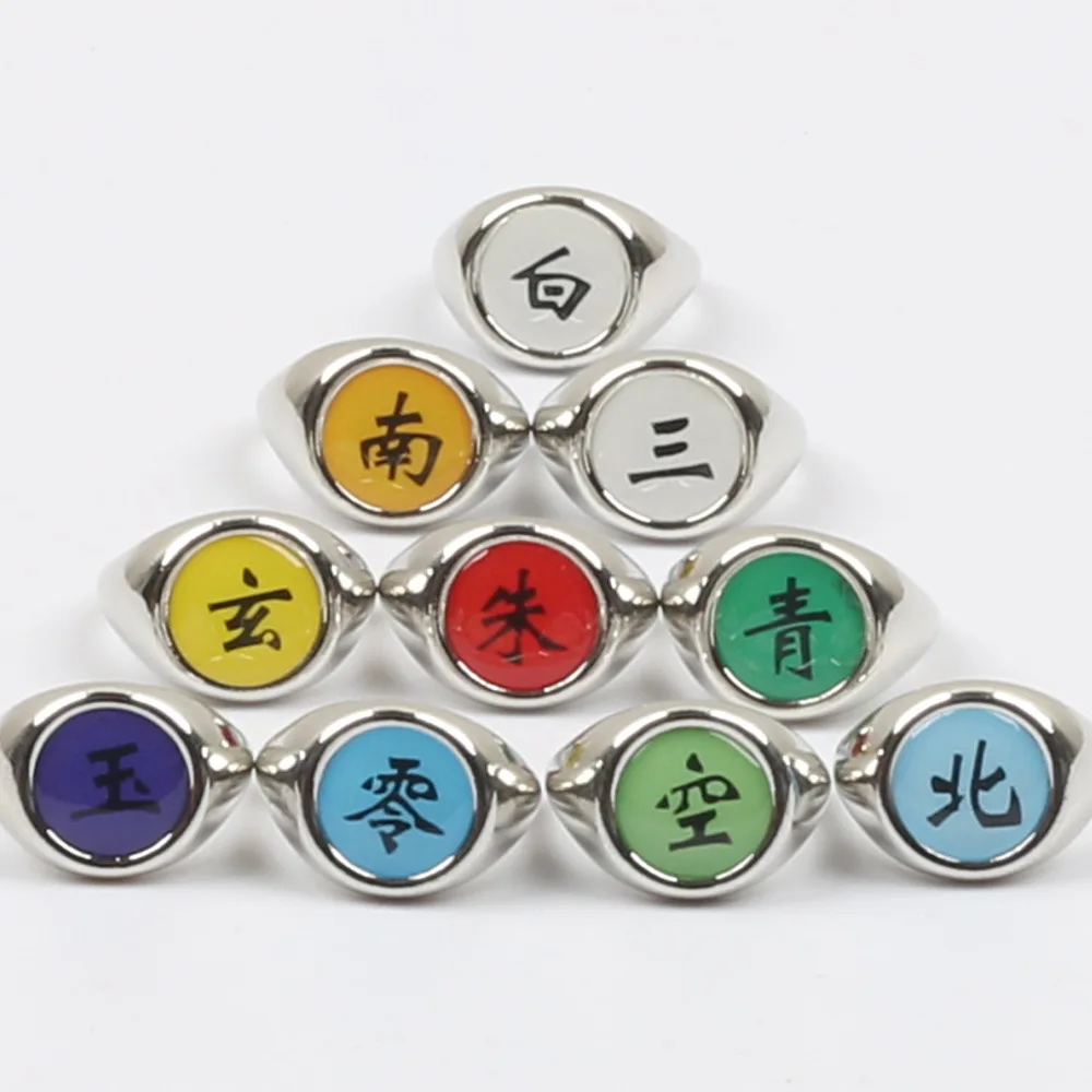 סט טבעות מתכת Naruto Akatsuki Itachi (10 יח') (Naruto Akatsuki Itachi Metal Rings Set (10 pcs)) 4