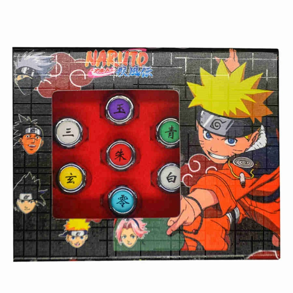 Naruto Akatsuki Itachi Metal Rings Set (10 pcs) Ø 16–18mm 6