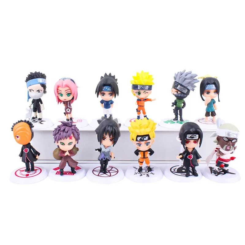 Naruto 6-Pack Mini Figures: Sasuke, Gaara & Madara 7–8cm 2
