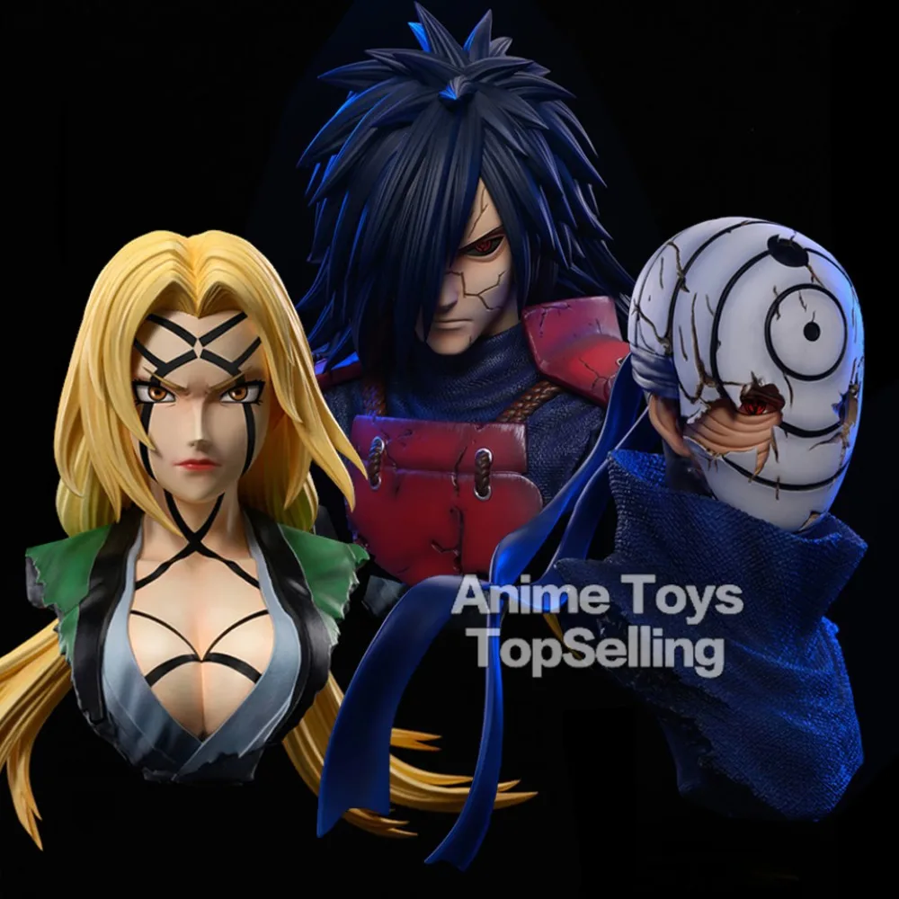 Naruto Uchiha Madara & Obito & Tsunade GK PVC Figure Set 8.5–9cm