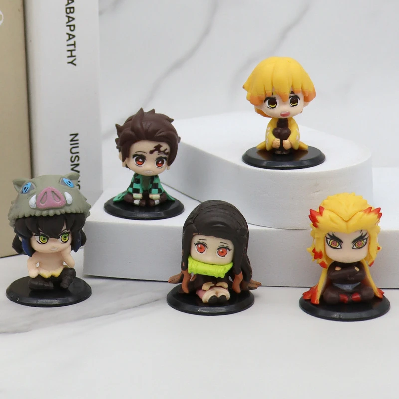 Demon Slayer Kimetsu no Yaiba דמויות ישיבה בסגנון Q-Version (גודל S) (Demon Slayer Kimetsu no Yaiba Q-Version Sitting Figures (Size S)) 2