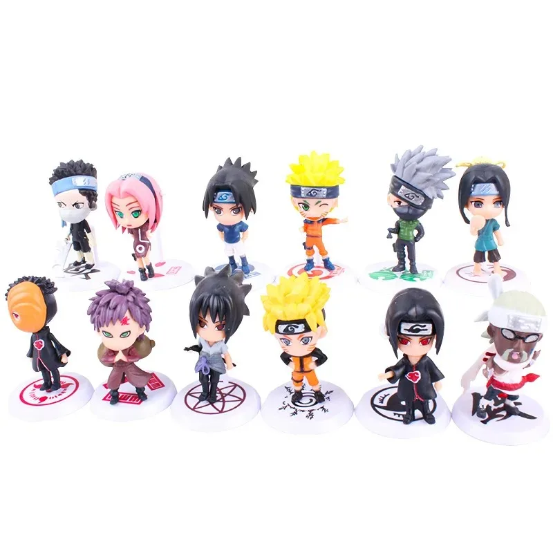 Naruto 6-Pack Mini Figures: Sasuke, Gaara & Madara 7–8cm 6