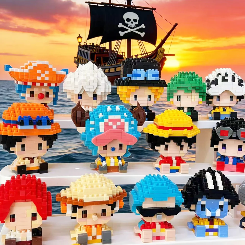 סט בלוקים מיניאטוריים תלת-ממדיים One Piece אלוהי השמש ניקה לופי (One Piece Sun God Nika Luffy 3D Micro Building Blocks Set) 2
