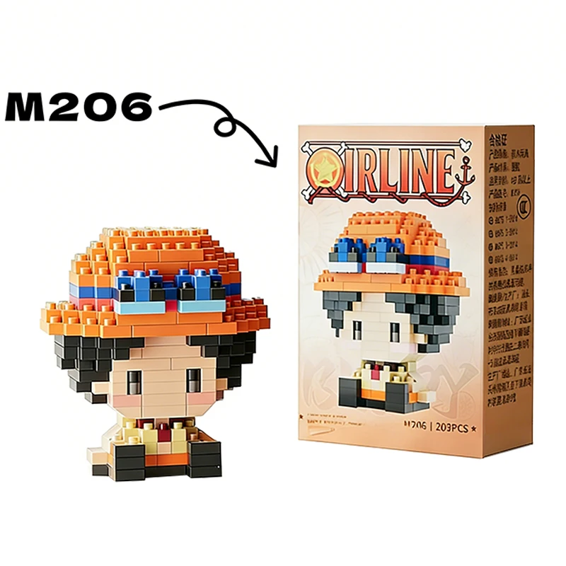 One Piece Nika Luffy Micro Building Block Figure, 3D Model 6