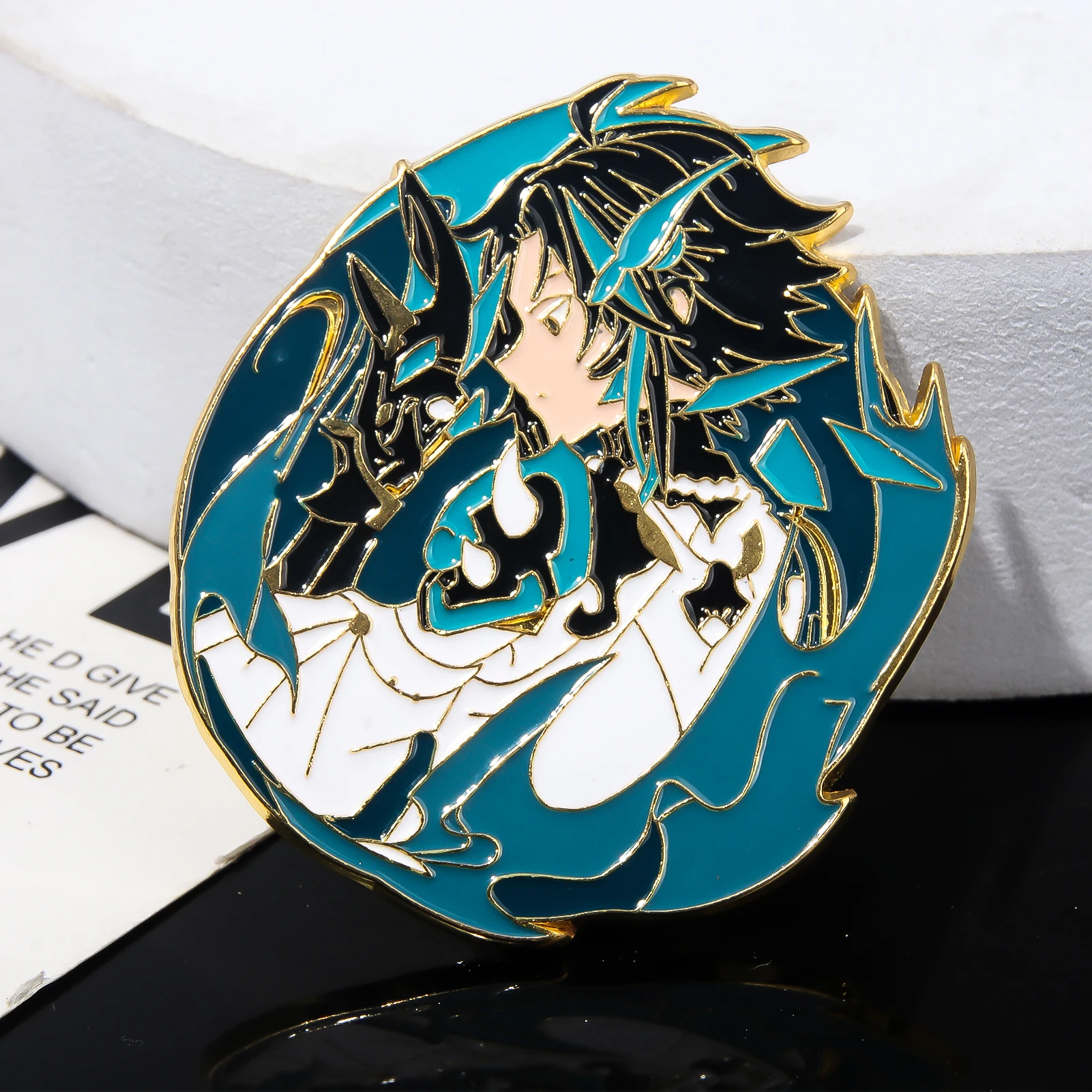 Genshin Impact Wendi & Zhongli Anime Lapel Pin Set (Approx. 3–5 cm) 6