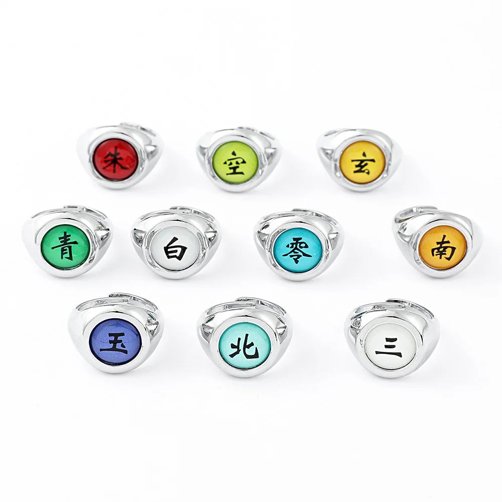 Naruto Akatsuki Itachi Metal Rings Set (10 pcs) Ø 16–18mm 3